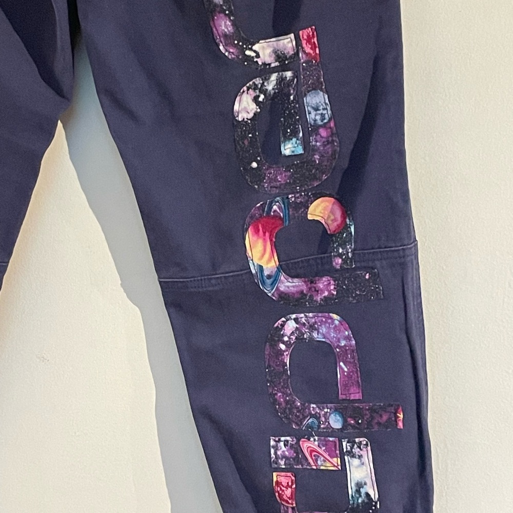 Custom Tipper pants with Tipper logo and Question mark Size L Forever 21 purple